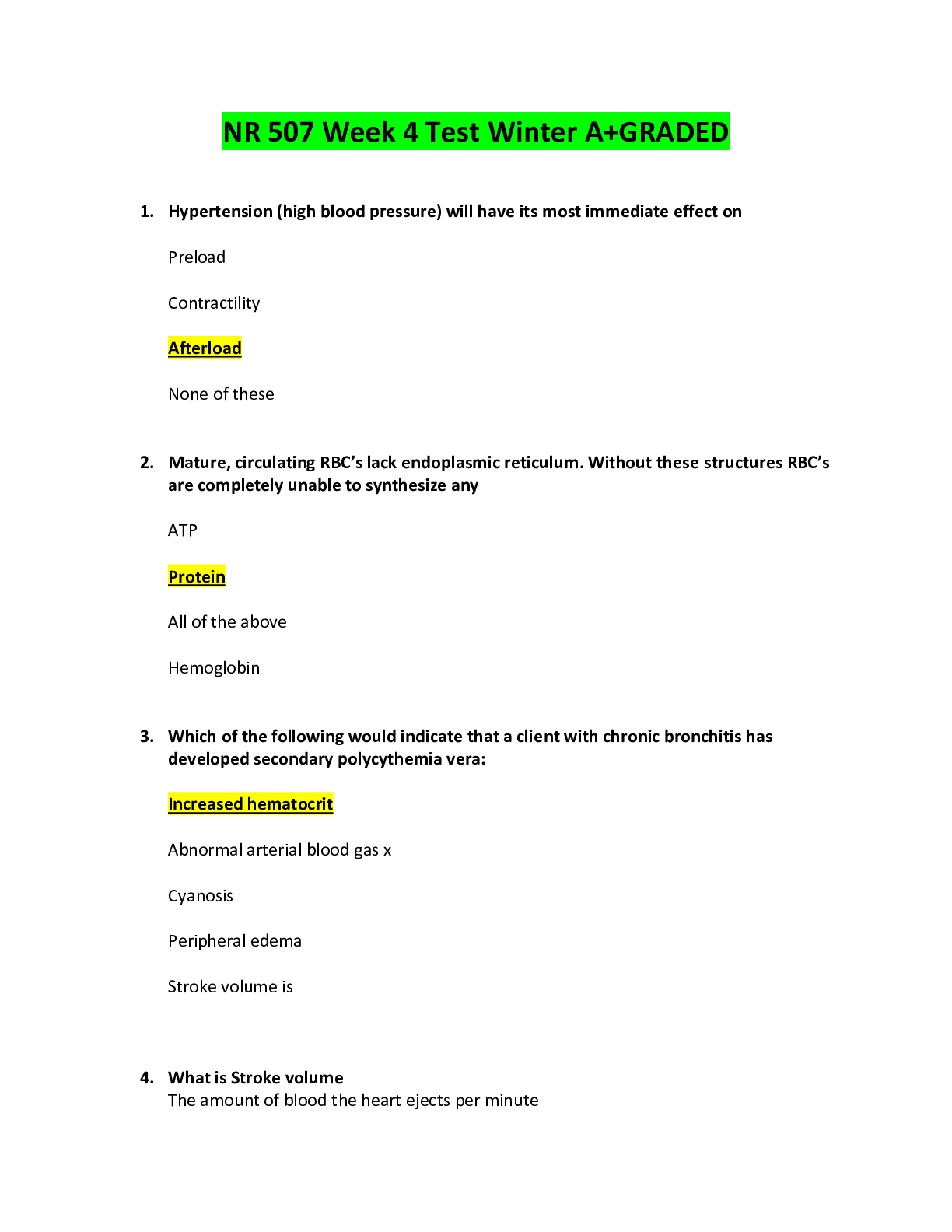Preview image for NR 507 Week 4 Test Winter A+GRADED